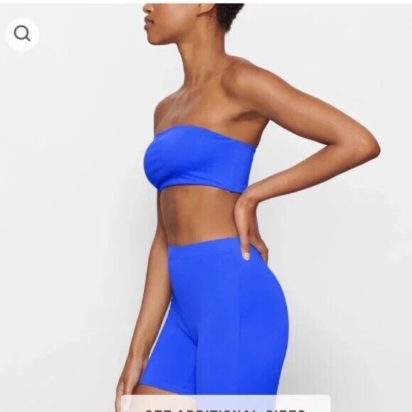 Skims Swim Mid Waist Shorts Cobalt Blue Small - Picture 5 of 6